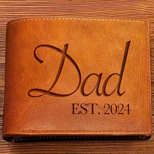 Cartera de cuero personalizada para papá, regalo personalizado para el día del padre, billetera para papá, regalo para suegro, billetera de cuero para él
