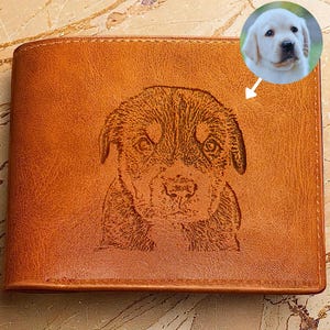 Haustier Foto Brieftasche, personalisierte Haustier Porträt Brieftasche, benutzerdefinierte Leder Brieftasche, Hunde-Gedenkgeschenk, Haustier Erinnerung Brieftasche, Geschenk für Tierliebhaber