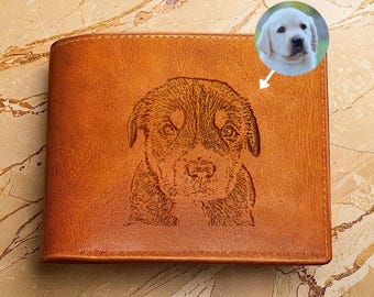 Pet Photo Wallet, Personalised Pet Portrait Wallet, Custom Leather Wallet, Dog Memorial Gift, Pet Memorial Wallet, Gift for Pet Lovers