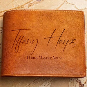 Cartera de cuero grabada, cartera para hombre, cartera personalizada para hombre de negocios, cartera personalizada, regalo para él, regalo para padrinos de boda, regalo de aniversario