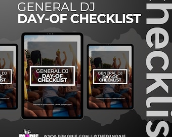General DJ Day-Of Checklist | DJ Business Templates | Instant Download