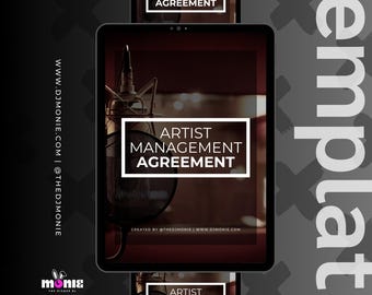 Artist Management Contract Template | Editable Talent Agreement | Entertainment Industry Legal Form | Musician | Artist