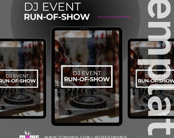 DJ Run-of-Show | Event Timeline | DJ Business Templates | Set Flow Planner | Instant Download