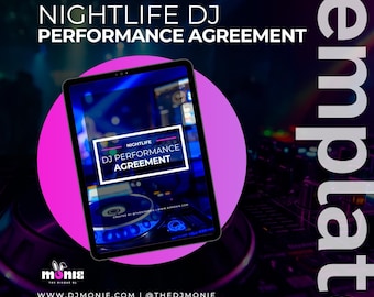 DJ Performance Contract Template: Club & Bar Gig Agreement (Google Docs, Instant Download)