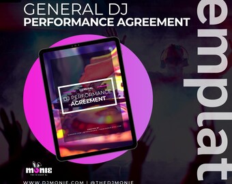 DJ Performance Contract Template: Gig Agreement for Events (Google Docs, Instant Download)