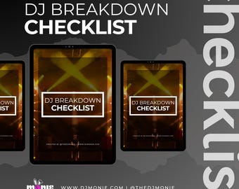 DJ Breakdown Checklist | DJ Business Templates | Instant Download