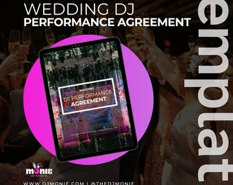 Wedding DJ Performance Agreement (Editable Google Doc) | DJ Contract Template for Weddings | Instant Download