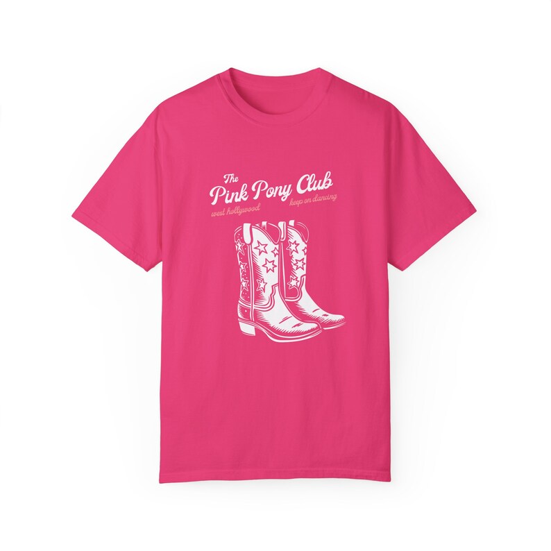 Roze Pony Club-T-shirt | comfort kleuren T-shirt, kustcowgirl, y2k kleding, downtown girl, barbiecore, chappell-T-shirt, roze cowgirlshirt afbeelding 7