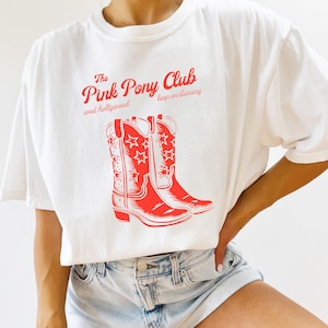 Pink Pony Club Tee | comfort colors tee, coastal cowgirl, y2k clothes, downtown girl, barbiecore, chappell tee shirt, pink cowgirl shirt