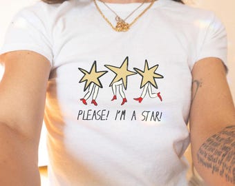 Camiseta de novio I'm a Star / camiseta de algodón para mujer, camiseta de bebé Y2K, camiseta gráfica Y2K, top Y2K, anglecore, barbiecore, cosas preppy, chica del centro
