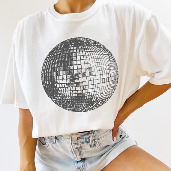 Silver Disco Ball Tee | Comfort Colors Tee, Disco Ball Outfit
