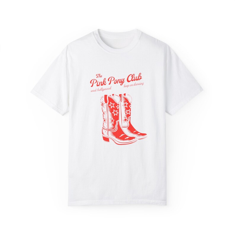 Roze Pony Club-T-shirt | comfort kleuren T-shirt, kustcowgirl, y2k kleding, downtown girl, barbiecore, chappell-T-shirt, roze cowgirlshirt afbeelding 2