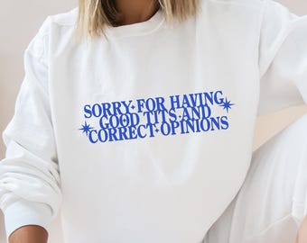 Entschuldigung Sweatshirt | unisex sweatshirt, y2k Kapuzenpullover, y2k Kleidung, Bösewicht, Bösewicht-Kleidung, steamwave, saubere Mädchenästhetik, innenstadt Mädchen