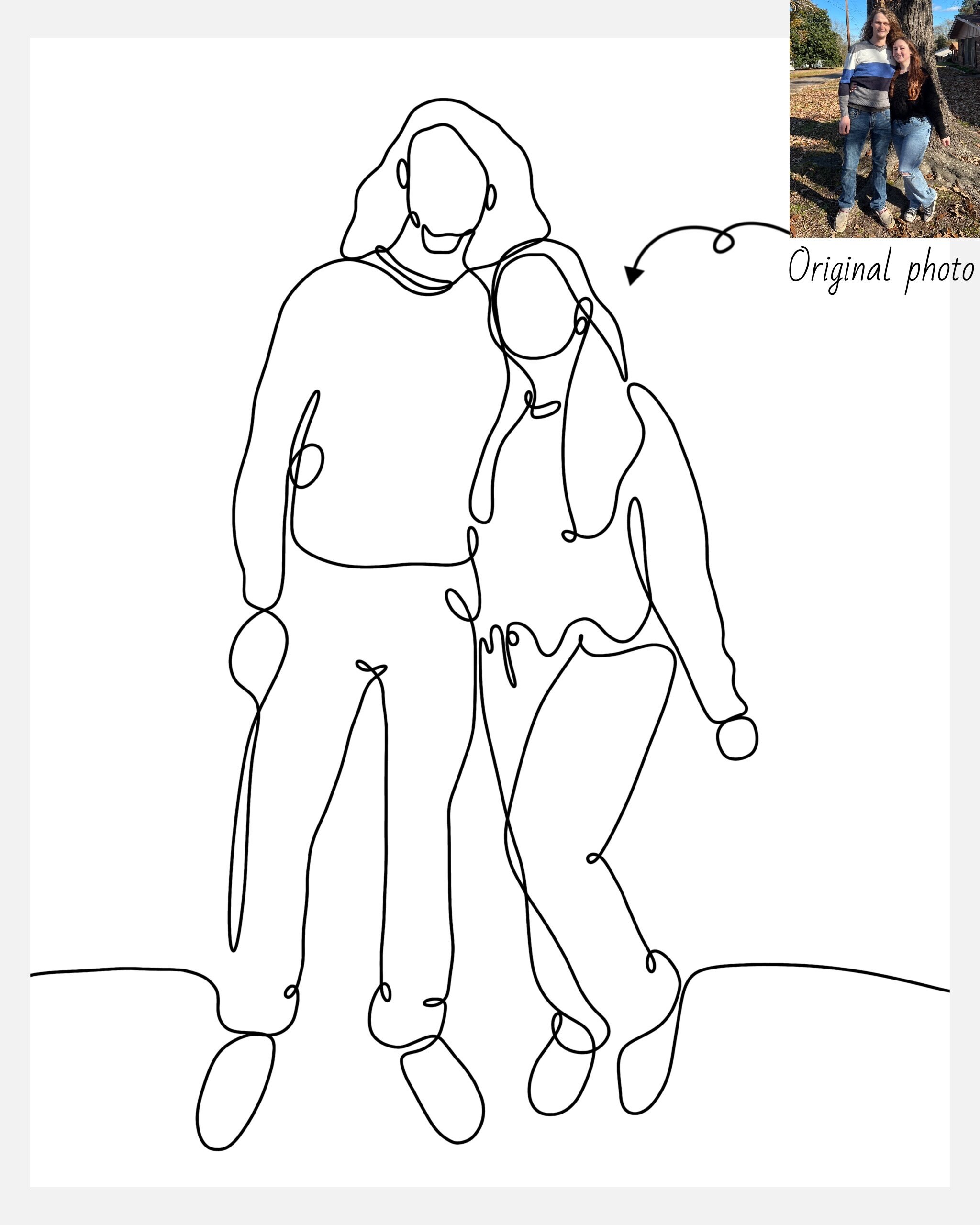 Custom Single Line Custom Single Line Drawing, Family Portrait, Couple Photos, Anniversary ...