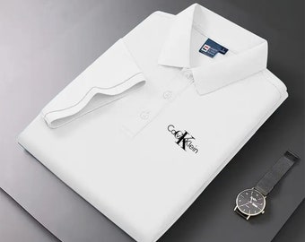 Calvin Klein Large White polo t-shirt for men