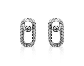 Boucle d'oreilles move en forme de trombone inspiration luxe pour femme en or ou argent