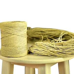Eco-Friendly Handmade Products: Natural Raffia, Bag Yarn, Paper Cord, and More,2 Ply Twisted 100% Organic ,120 meters and 240 meters