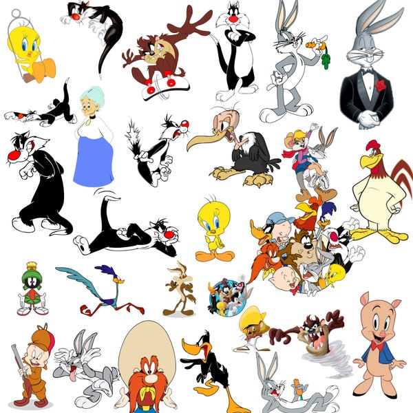 Looney Tunes PNG Bundle - Looney Tunes Birthday PNG - Looney Tunes Png Cut Files - Looney Tunes Clipart for Cricut - Looney Tunes PNG