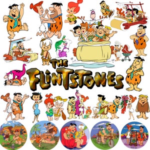 Flintstones PNG, 50+ Flint Stone Png, High quality layered files, png files for cricut, clip art, vector files, cartoon characters, Stickers