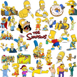 Paquete Simpsons Clip Art / Simpsons PNG / Bart Simpson PNG / Descarga instantánea / Imprimibles de cumpleaños de Los Simpson / Invitación de cumpleaños de Los Simpson