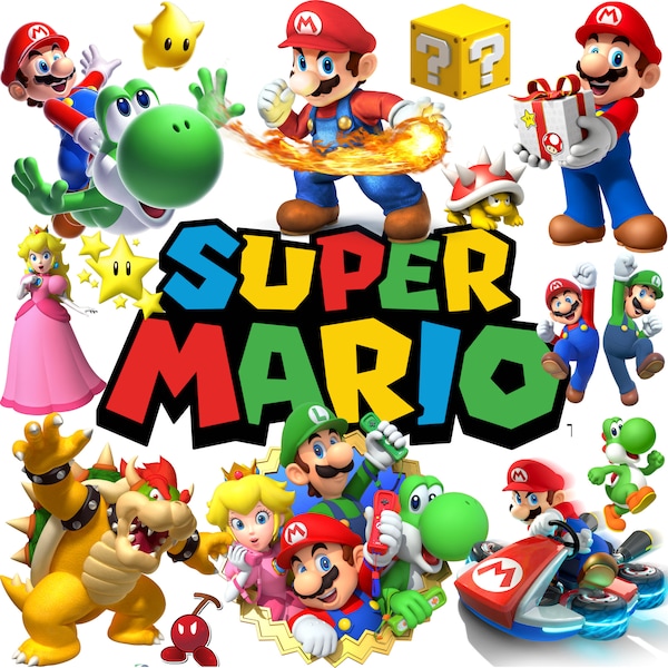 Super Mario Bundle I Super Mario PNG I Super Mario Clipart I Super Mario Sticker 40 high quality images Mario bros Alphabet PNG, Mario bros