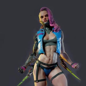 Cyber Girl Classic STL File, 3D Digital Printing, Movie Characters, Figures