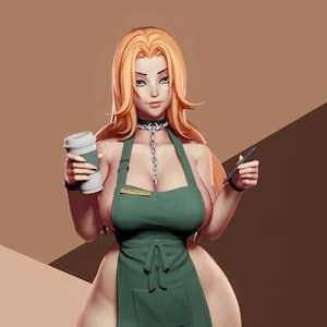 Waitress Girl nsfw 3D STL File, 3D Digital Printing