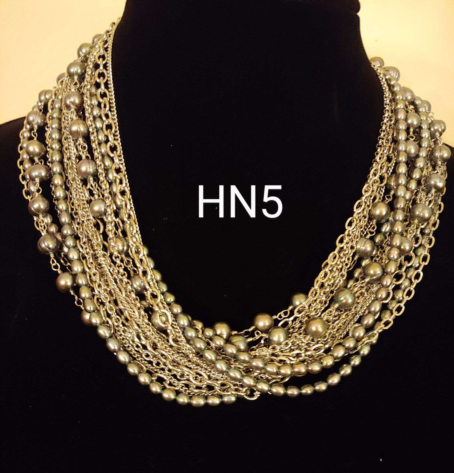 Honora Multi Strand Pearl and Chain Necklace - Etsy