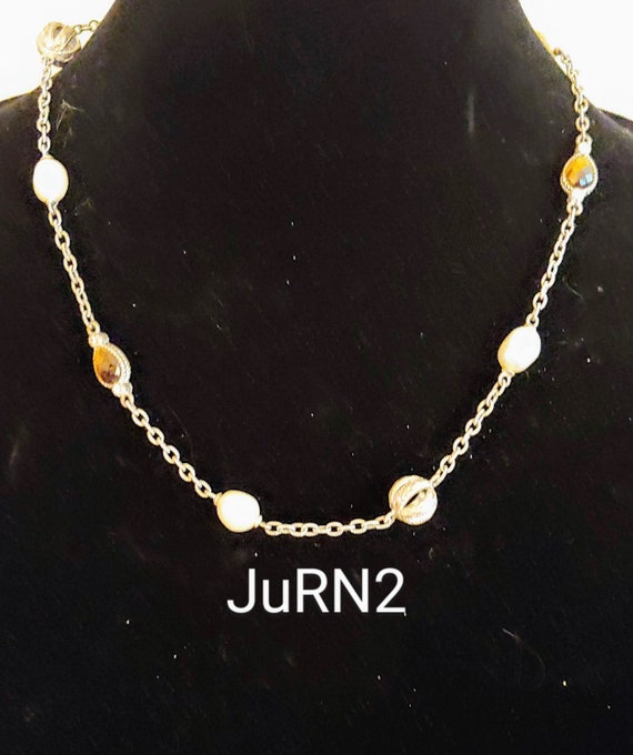 Judith Ripka Pearl And Tiger Eye Necklace
