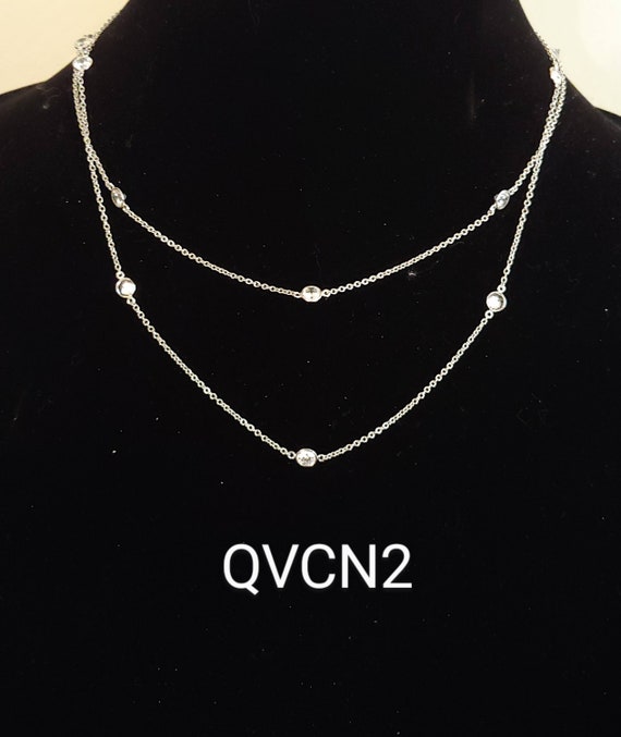 QVC Epiphany Platinum Clad And CZ Necklace Pair