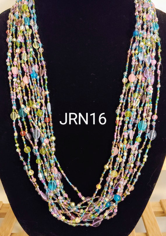 Joan Rivers Multistrand Pastel Glass Bead Necklace