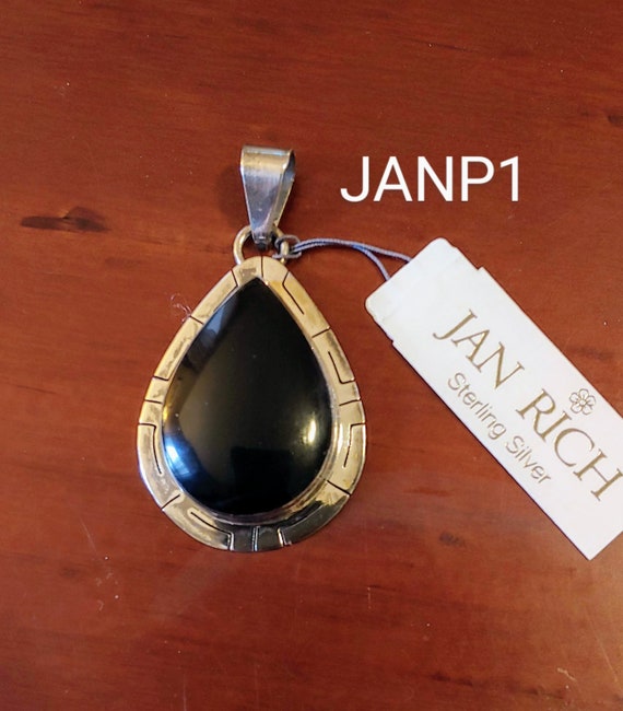 Jan Rich Onyx And Sterling Silver Pendant