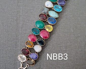 PRICE JUST REDUCED Multi Gemstone And Sterling Silver Bracelet