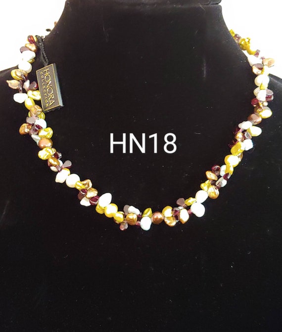 Honora Autumn Joy Pearl And Garnet Necklace - image 1