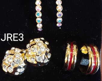 Joan Rivers Pierced Earrings Set of 3 Pairs