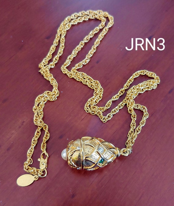 Joan Rivers Golden Egg Pendant Necklace - image 1