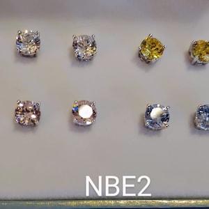 Set Of 4 Pairs Cubic Zirconia Stud Earrings