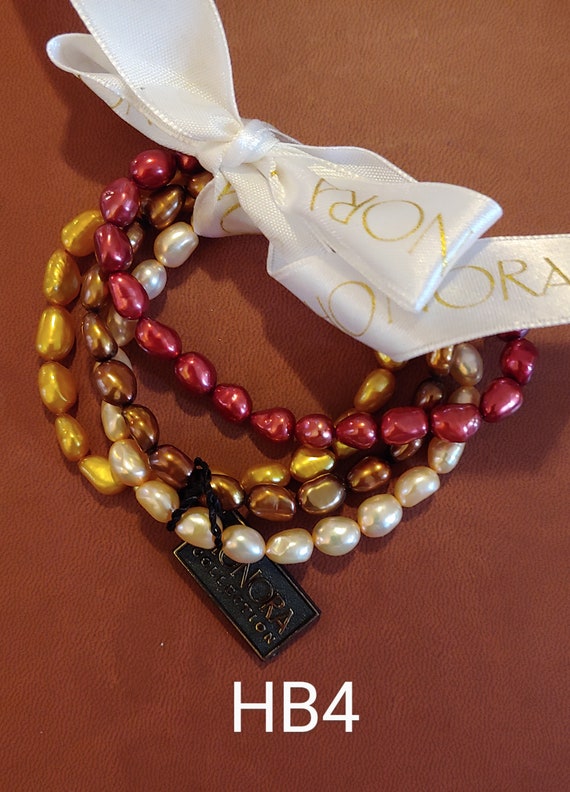 Honora Pearl Bracelet Set Warm Colors Etsy