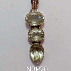 Green Amethyst And Sterling Silver Pendant