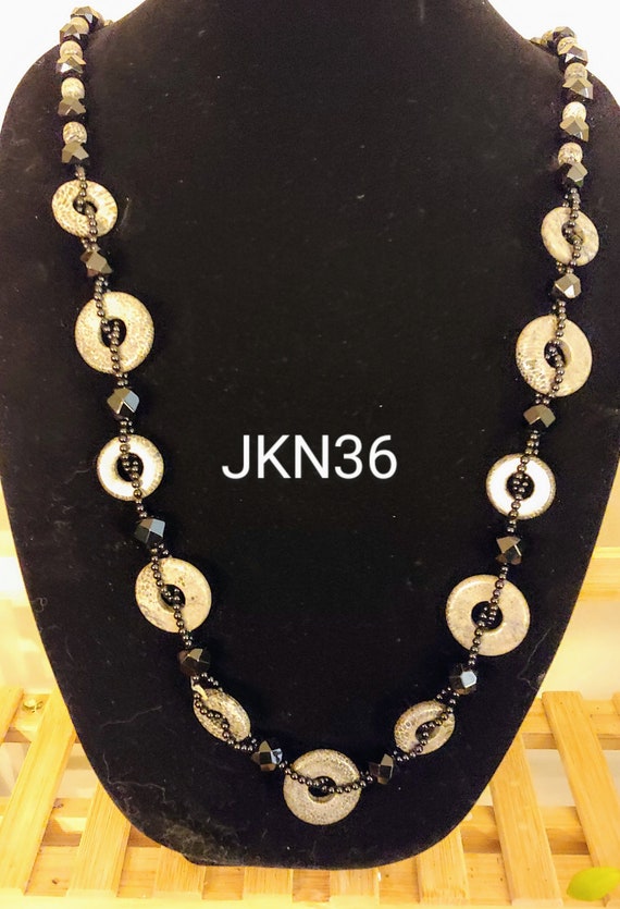 Jay King Black & Gray Agate Necklace