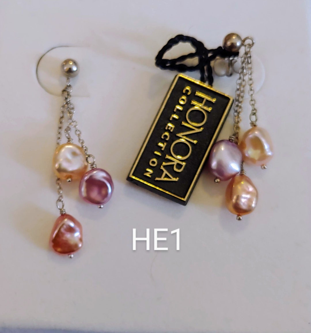 Honora Triple Drop Pearl Earrings - Etsy