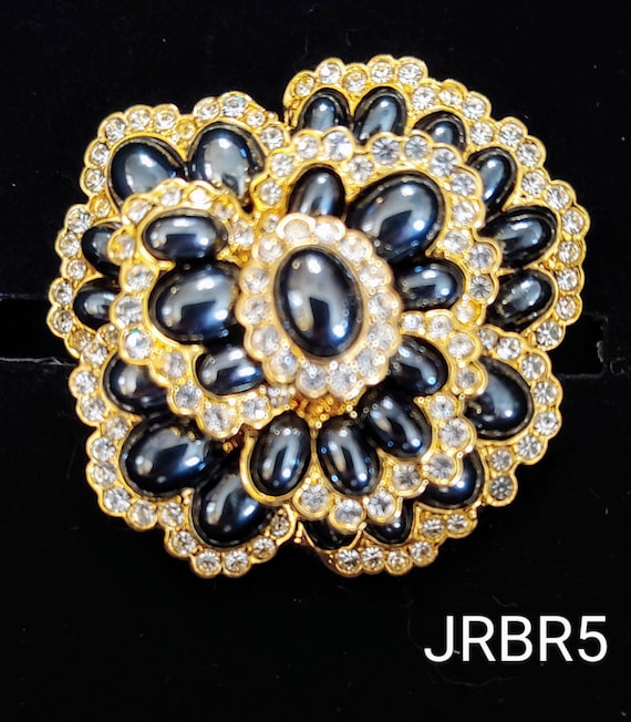 Joan Rivers Black Pansy Brooch