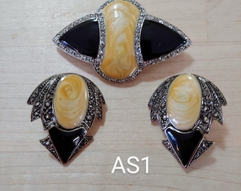 Ensemble broche et boucles d'oreilles vintage Avon