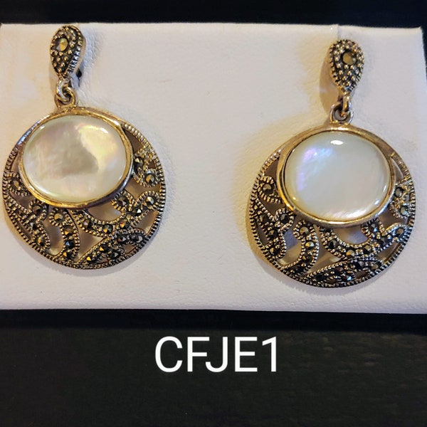 CFJ Mother Of Pearl Drop Earrings