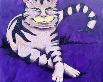 Cheshire Cat-kunstafdruk: op Alice in Wonderland geïnspireerd
