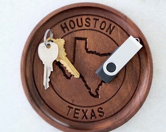 Personalized Walnut Key Dish