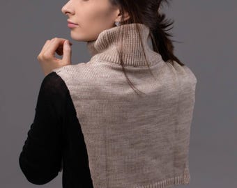 Turtleneck Dickie, Knit Mohair Dickie, Mock Turtleneck, Dickie Collar, Wool Scarf, Knitted Neck Warmer, Fashion Style, Gift for Her