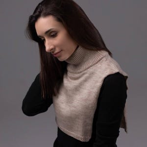 Turtleneck Dickie, Knit Mohair Dickie, Mock Turtleneck, Dickie Collar, Wool Scarf, Knitted Neck Warmer, Fashion Style, Gift for Her