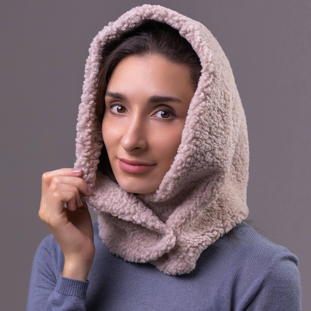 Hooded Scarf Womens, Fleece Head Scarf, Soft Cozy Balaclava 