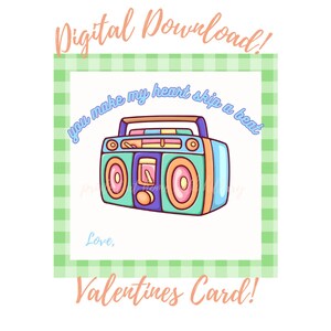 DIGITALE DOWNLOAD Je laat mijn hart een beat overslaan Boy Girl Unisex afdrukbare Valentijnsdagkaart